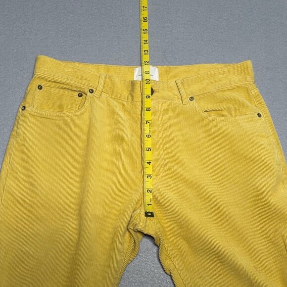 Sid Mashburn Straight Yellow Mens Corduroy 5 Pocket Pants 33 / 32 Button Fly - Picture 9 of 14